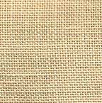 A close up on the specialised, cross stitching linen fabric in antique ivory