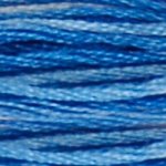 A close up of different shade of blue thread
