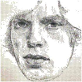 Portraits of Rock Legends: Mick Jagger Counted Cross Stitch Pattern - A Magic Hour Exclusive Pattern