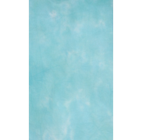 A sheet of hand-dyed fabric, mostly cerulean blue, with mottling of slight white