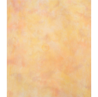 A sheet of hand-dyed fabric, mostly pink, with mottling of peach