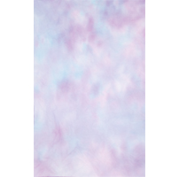 A sheet of hand-dyed fabric, mostly light blue, with mottling of light purple