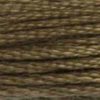 A close-up view of embroidery thread skeins, held taught horizontally. The shade is a  dark neutral Brown with very slight greyish undertones, the colour of mud. It's actually a bit darker than #610 Drab Brown Dark.