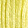 A close-up view of embroidery thread skeins, held taught horizontally. The shade is a light shade of yellowish green, like the fresh hay in fall.