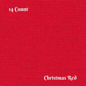 Aida cloth 14 Count in CHRISTMAS RED