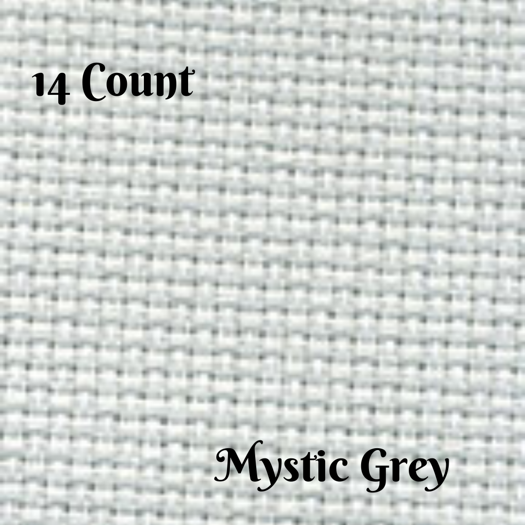 Aida Cloth 14 Count in MYSTIC GREY - Magic Hour Needlecrafts