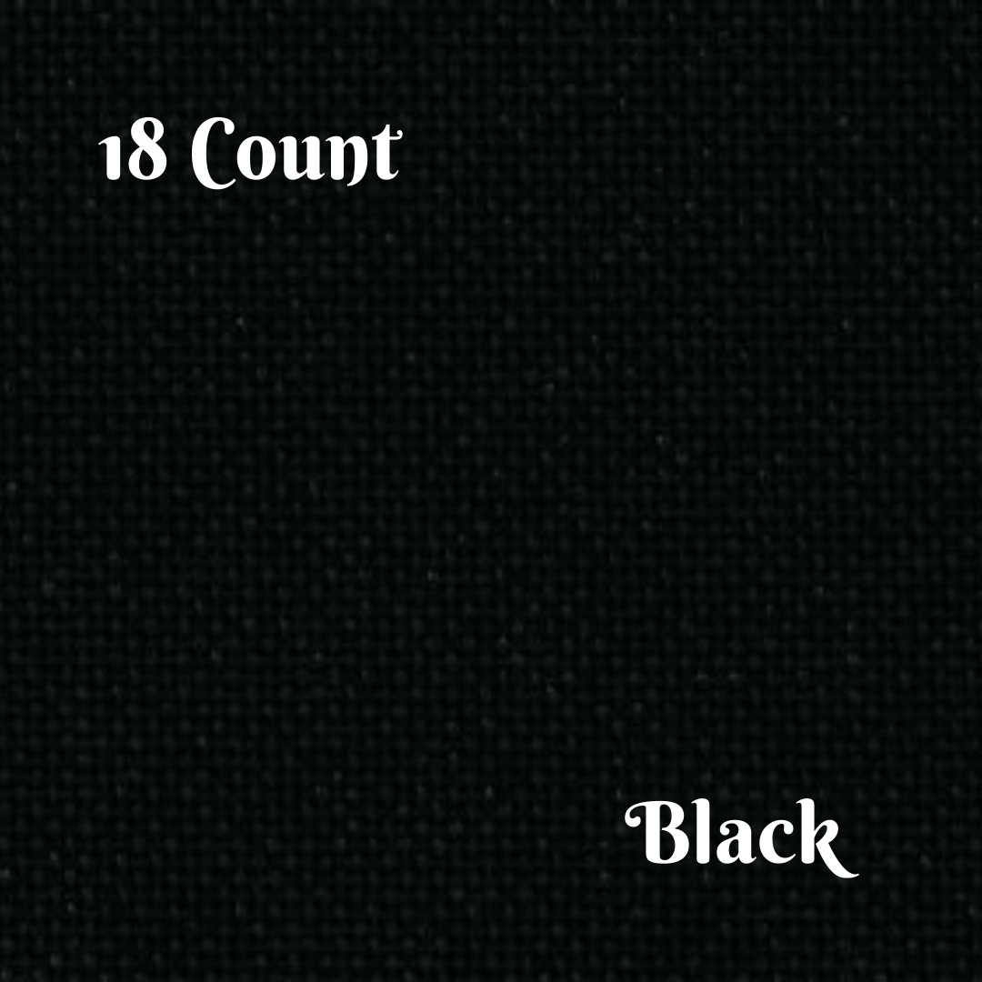 Aida cloth 18 Count in BLACK
