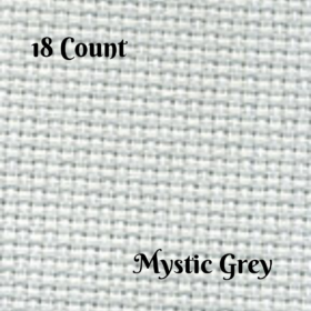 Aida Cloth 18 count in MYSTIC GREY