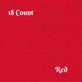 Aida cloth 18 count in RED
