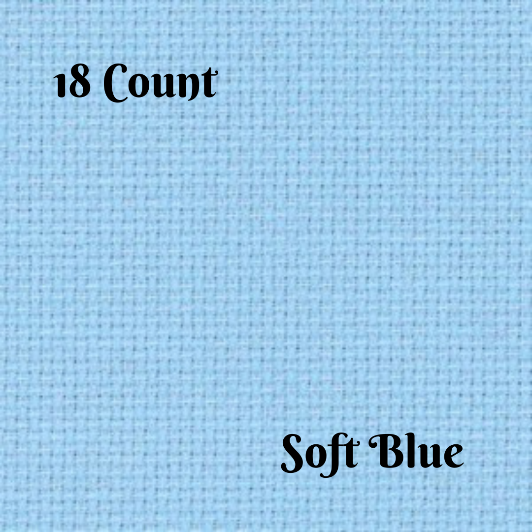 Aida cloth 18 Count in SOFT BLUE