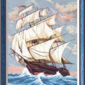 Sailing Ship PRINTED CANVAS for Needlepoint