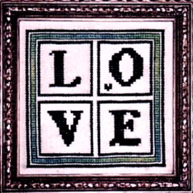Love Blocks Counted Cross Stitch Pattern from X's and Oh's