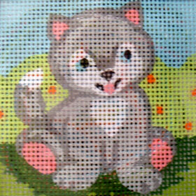 Wolf Pup - Small Needlepoint  Kit