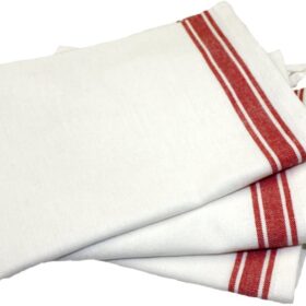 Aunt Martha's Retro Striped Towels, 3-pack, Red Striped