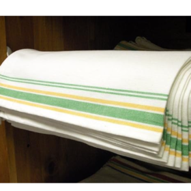 Aunt Martha's Retro Striped Towels, 3-pack, Green and Yellow