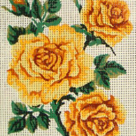 Yellow Roses PRINTED CANVAS for Needlepoint