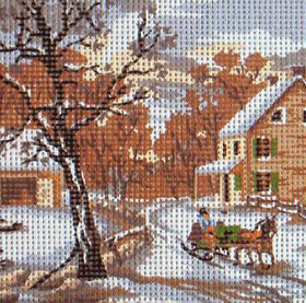Sleigh Ride PRINTED CANVAS for Needlepoint