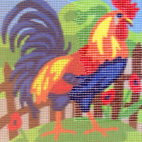 Rooster PRINTED CANVAS for Needlepoint