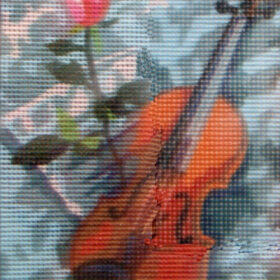 Violin PRINTED CANVAS for Needlepoint