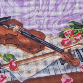 Violin and Piano PRINTED CANVAS for Needlepoint