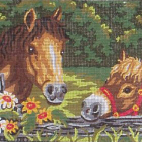 Pony Pals PRINTED CANVAS for Needlepoint