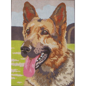 German Shepherd PRINTED CANVAS for Needlepoint