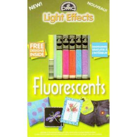DMC FLUORESCENT Light Effects Special Six-Pack of Metallic Floss - with patterns!